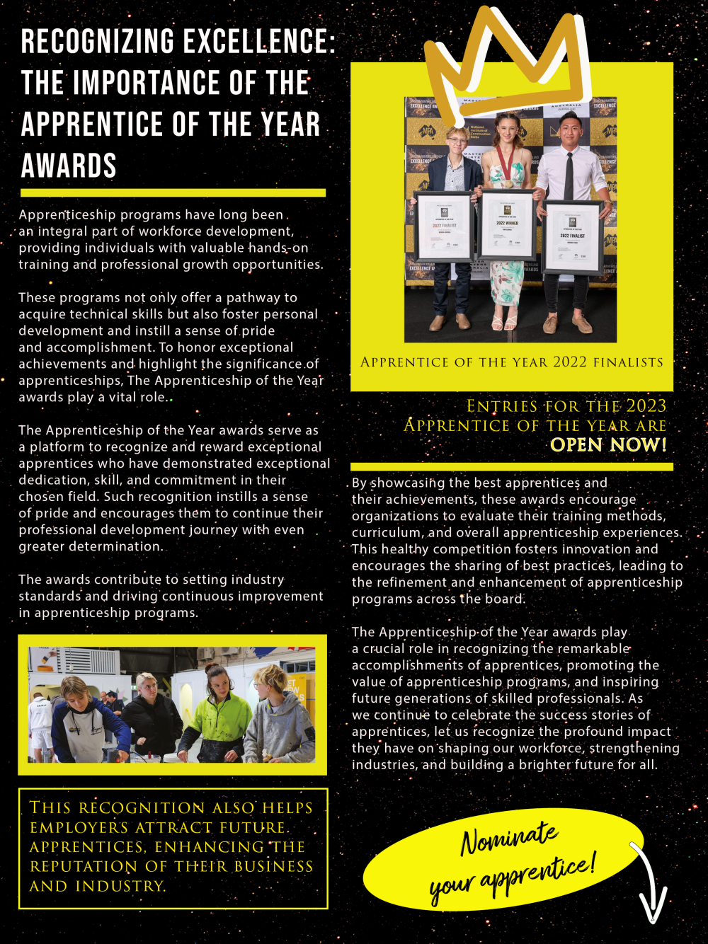 Recognizing Excellence: the importance of the Apprentice of the year awards.